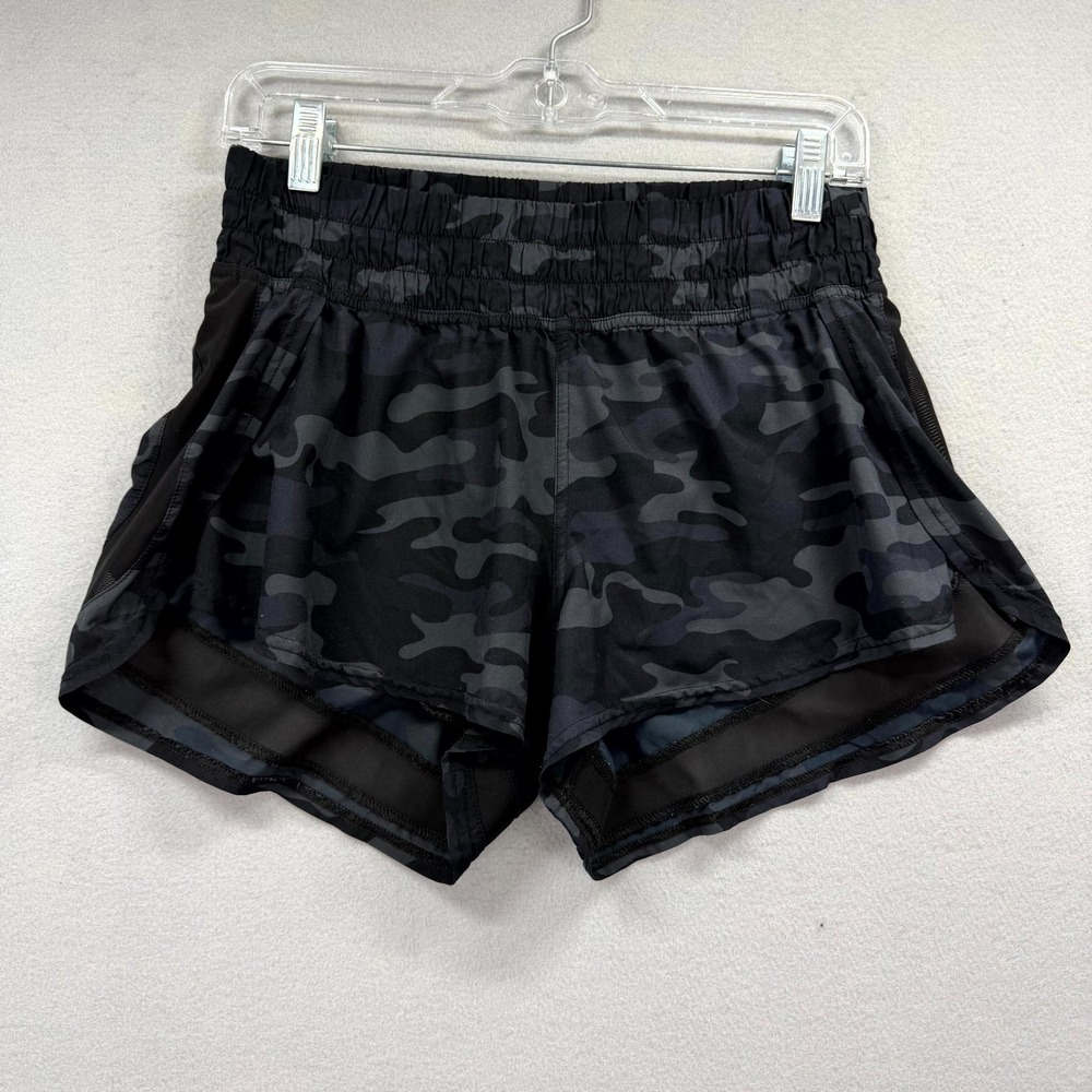 Altard State Revival Racer Running Shorts Womens Medium Black Gray Camo Lined‎